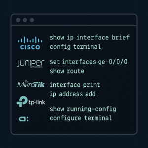 Router & Switch CLI Command Library (Multi-Vendor)