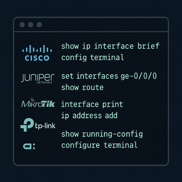 Router & Switch CLI Command Library (Multi-Vendor)