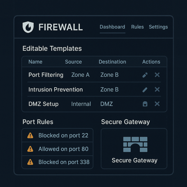 Firewall Configuration Wizard (Editable Templates)